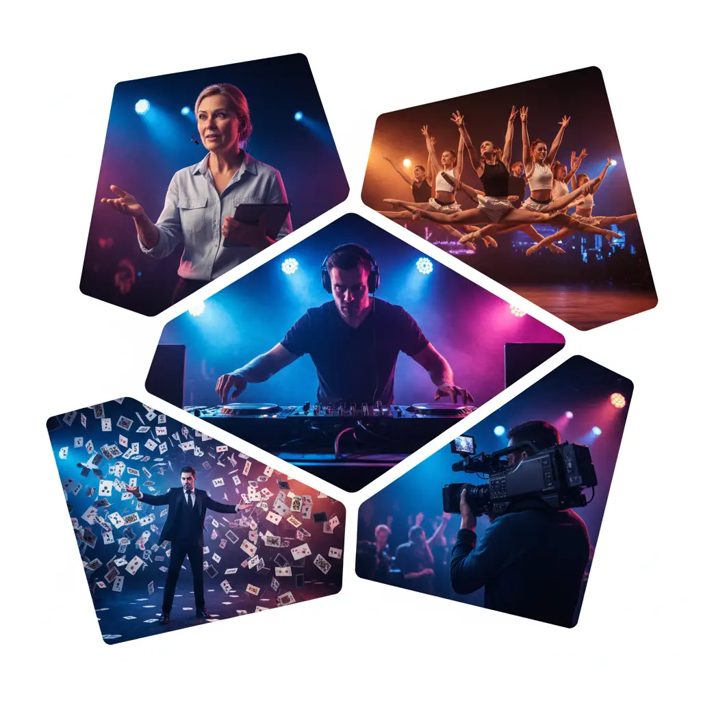 Coordinated roles to bring the event or microevents to a shared climax.