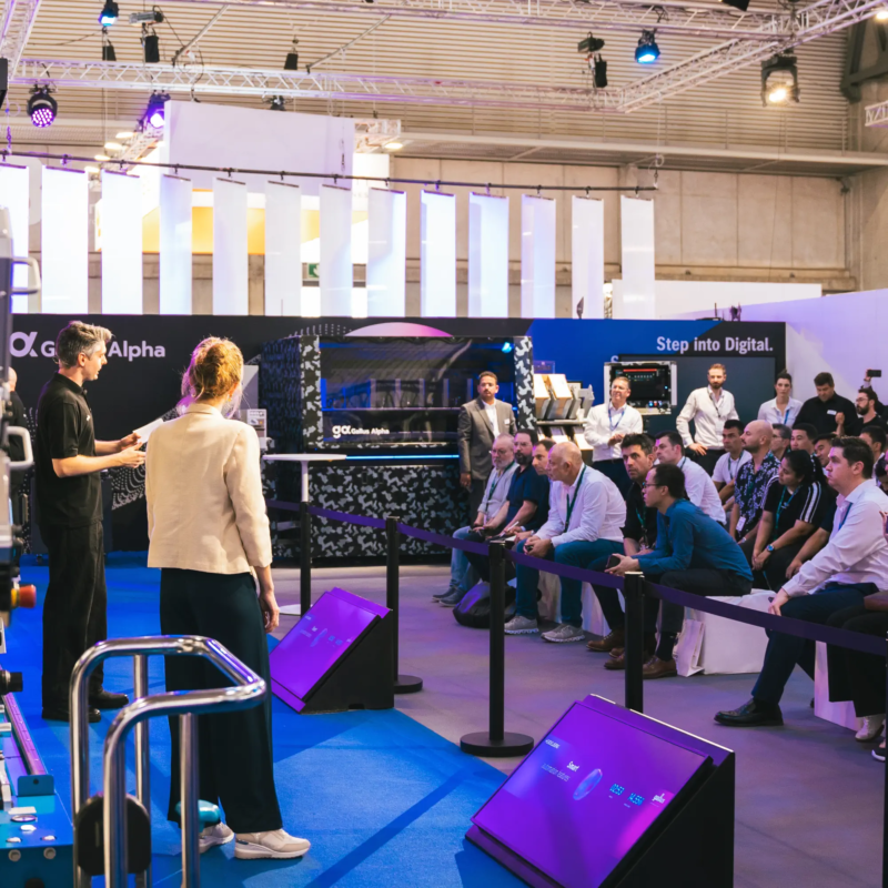 Divertimento's advanced audiovisual coverage at the Gallus trade fair stand at Labelexpo Europe 2025 stood out for its live streaming and podcast production, ensuring an immersive and educational experience for attendees.