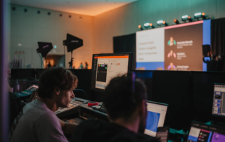 Streaming - Sala de realització del streaming durant un esdeveniment corporatiu produït per Divertimento